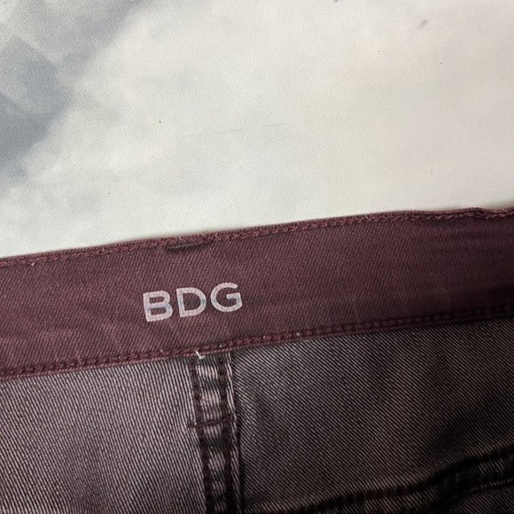 BDG Mid Rise Twig Ankle Jeans Size 29 Waist Skinny Embroidered Maroon - Picture 7 of 8